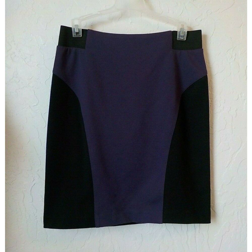 Michael by Michael Kors Women 8 Stretch Mini Skirt Colorblock Purple Black Zip